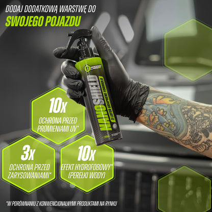 NanoShield - Spray z Grafenem, Warstwą Ceramiczną i Silikonem do Polerowania i Ochrony Lakieru Samochodowego