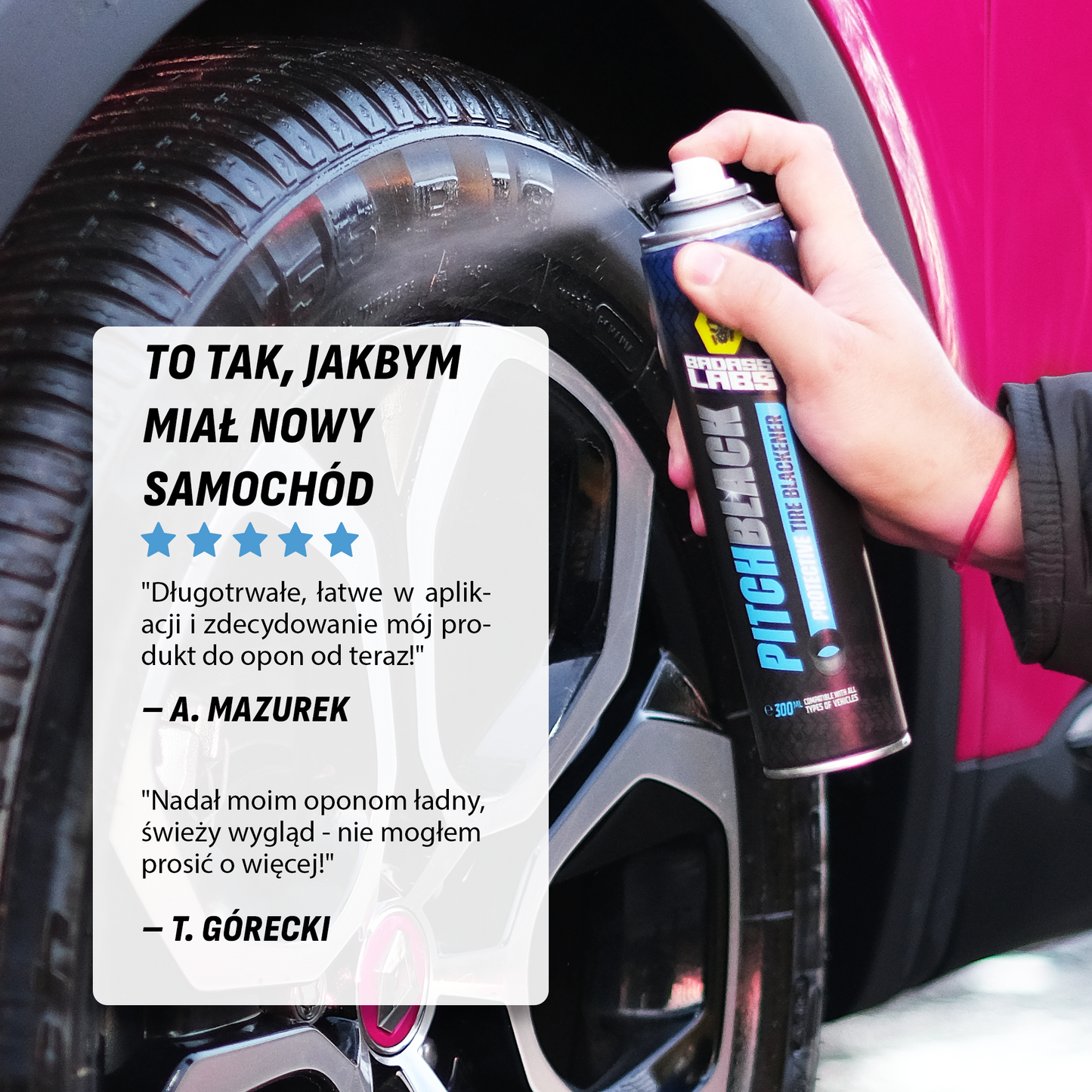 PitchBlack - spray, który sprawia, że opony wyglądają jak nowe